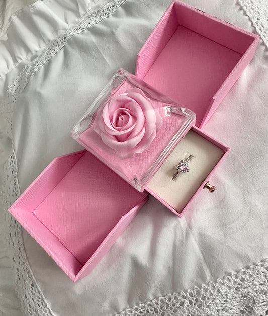 coffret rose + bague