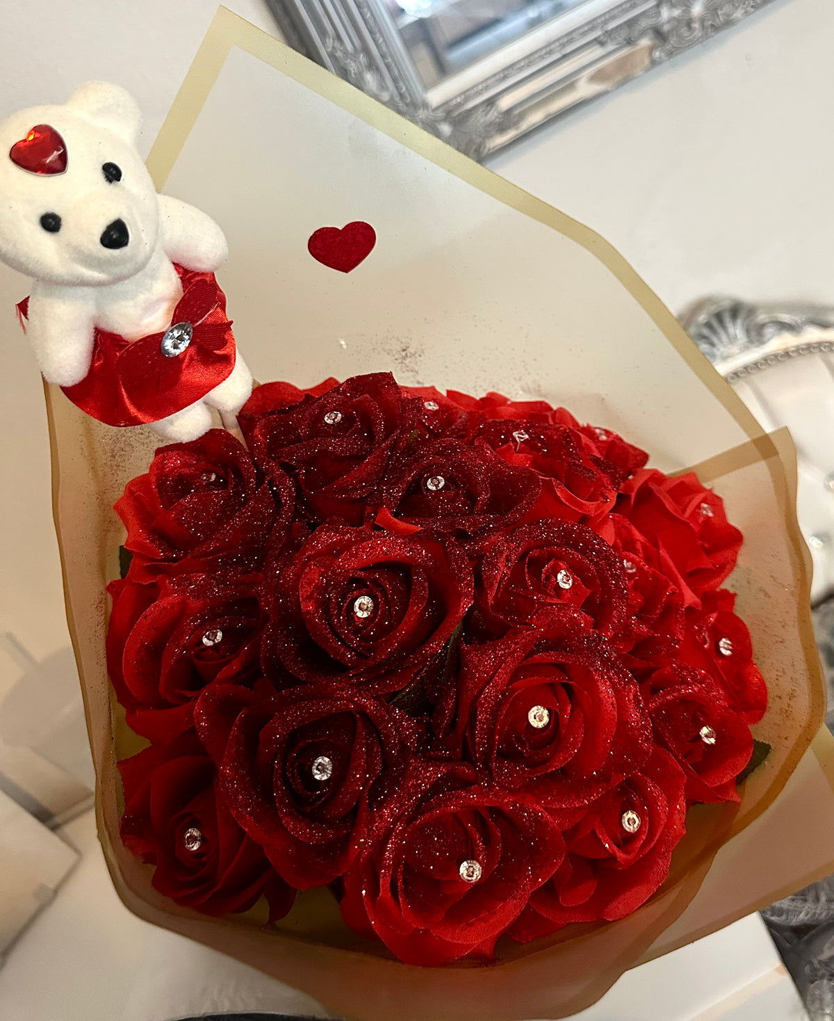 bouquet + nounours + diamant